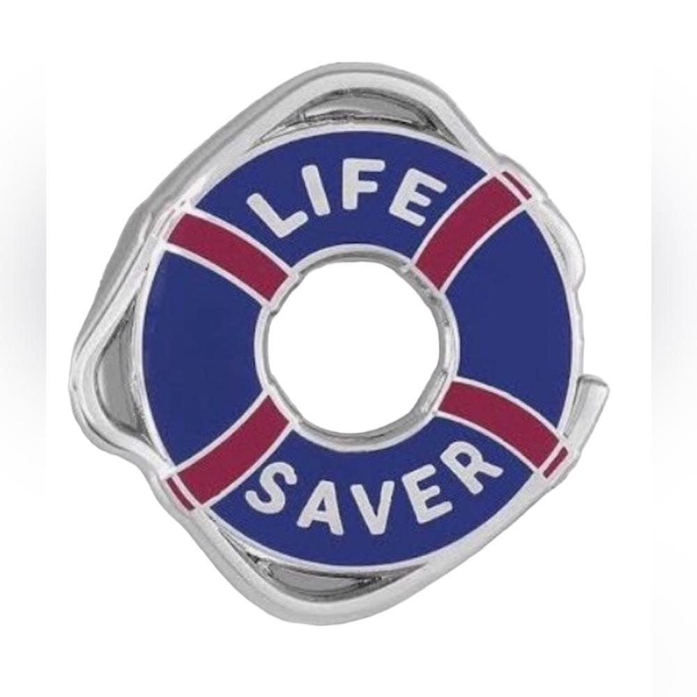 Life Saver Lifesaver Blue V Coterie FIGS Enamel Pin NEW NWT